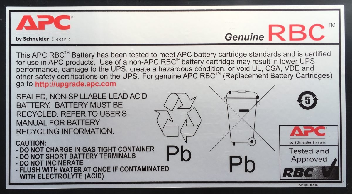 APC by Schneider Electric Replacement Battery No 43 RBC43