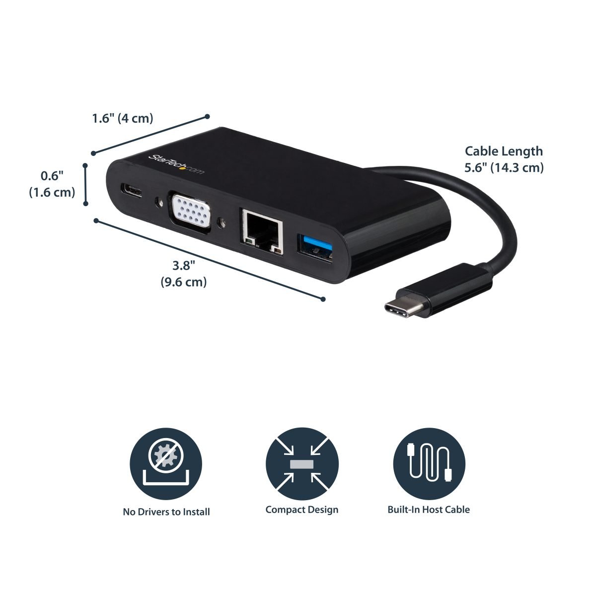 Startech.com USB C Adapter HDMI SD PD DKT30CVAGPD