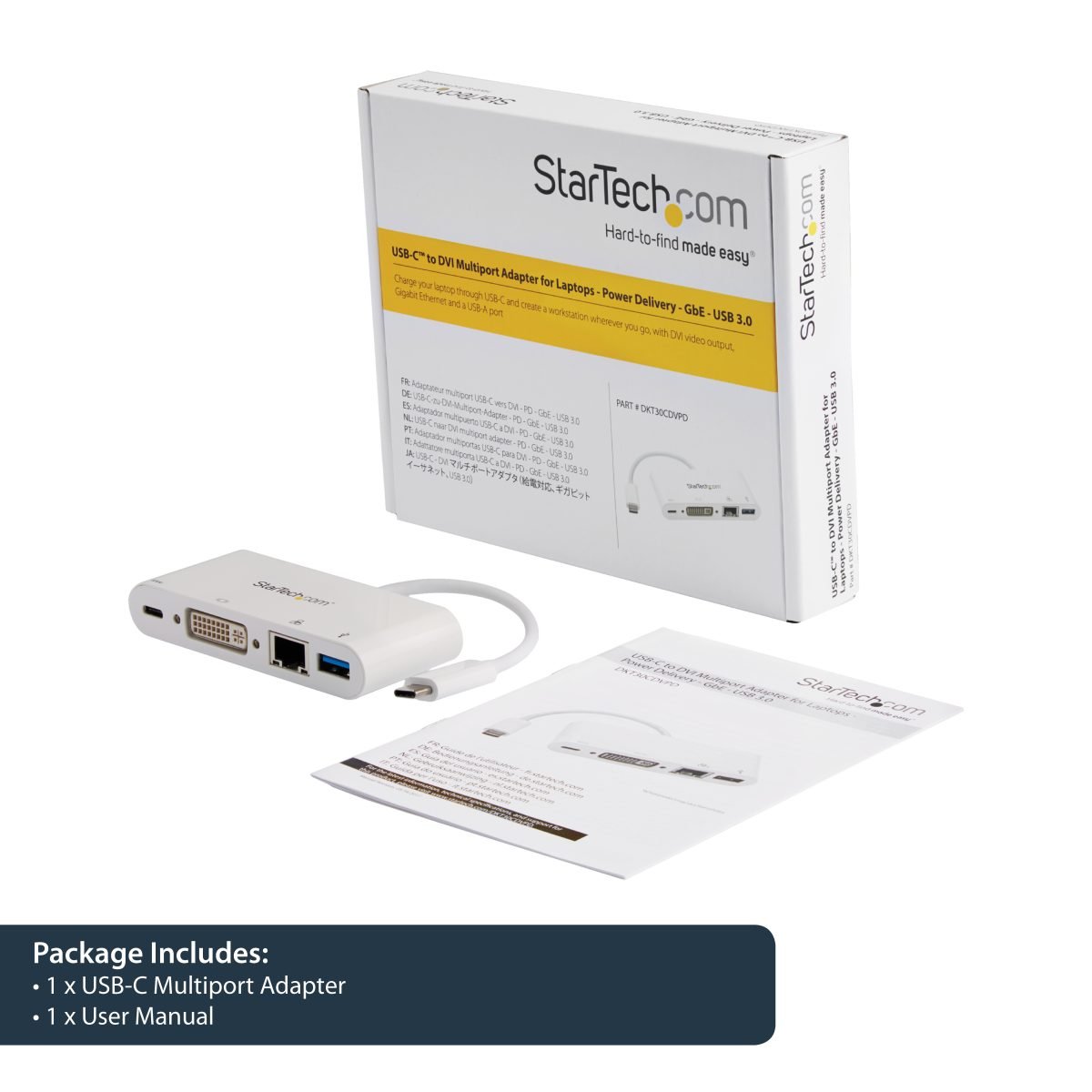 Startech.com USB C Adapter DVI DKT30CDVPD