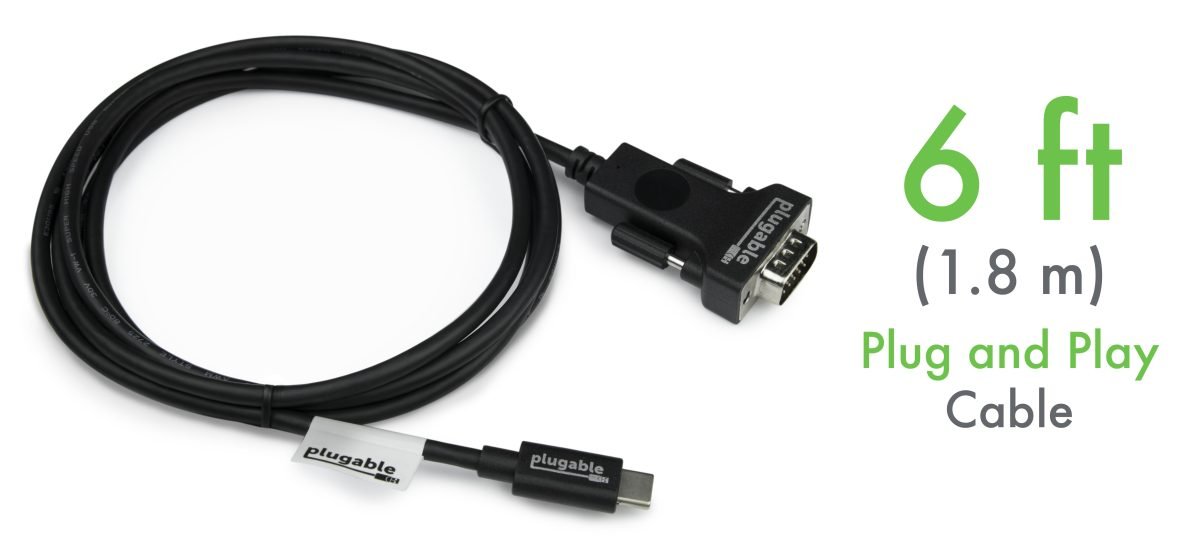 Plugable Technologies 1.8m USBC to VGA Cable 1080p