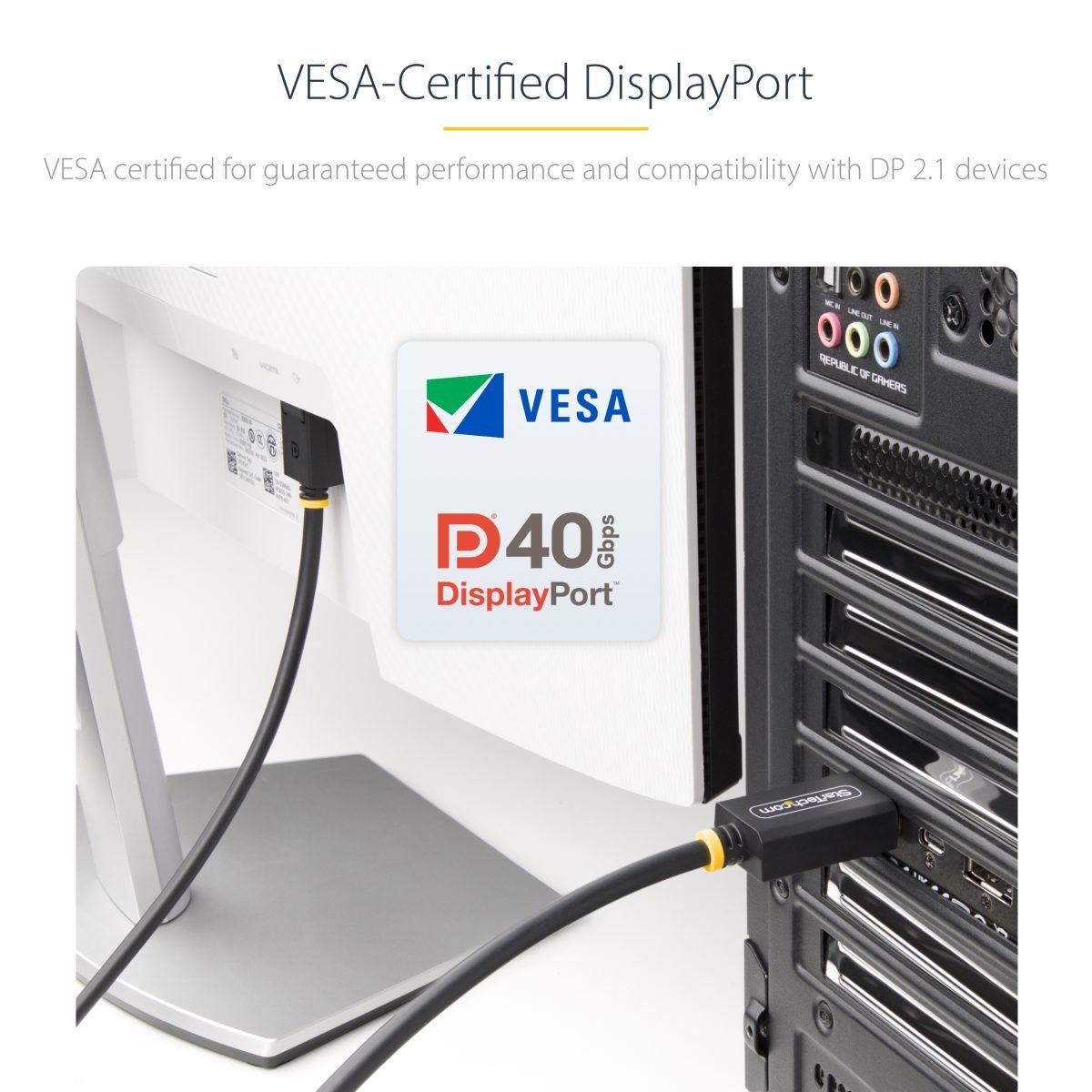 Startech.com VESA Certified DP 2.1 Cable DP21-3F-DP40-CABLE