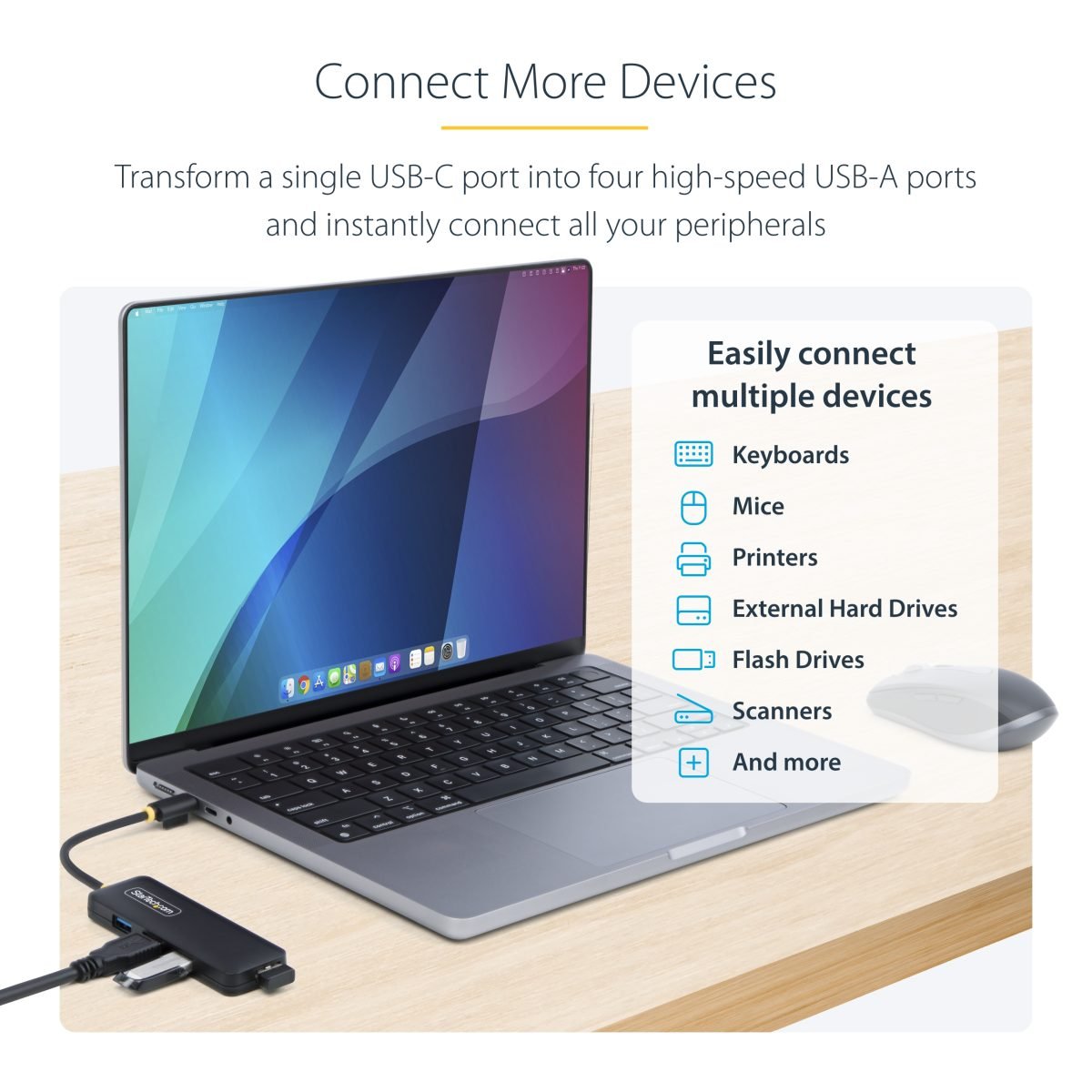 Startech.com 4-Port USB-C Hub, Compact H5C4A-USB-HUB