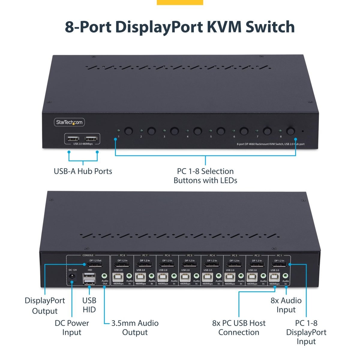 Startech.com 8-Port DisplayPort KVM Switch R8AD122-KVM-SWITCH