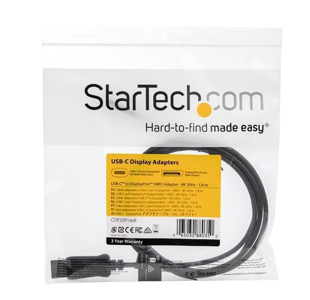 Startech.com 6' USB C to DP 1 4 Cable CDP2DP146B