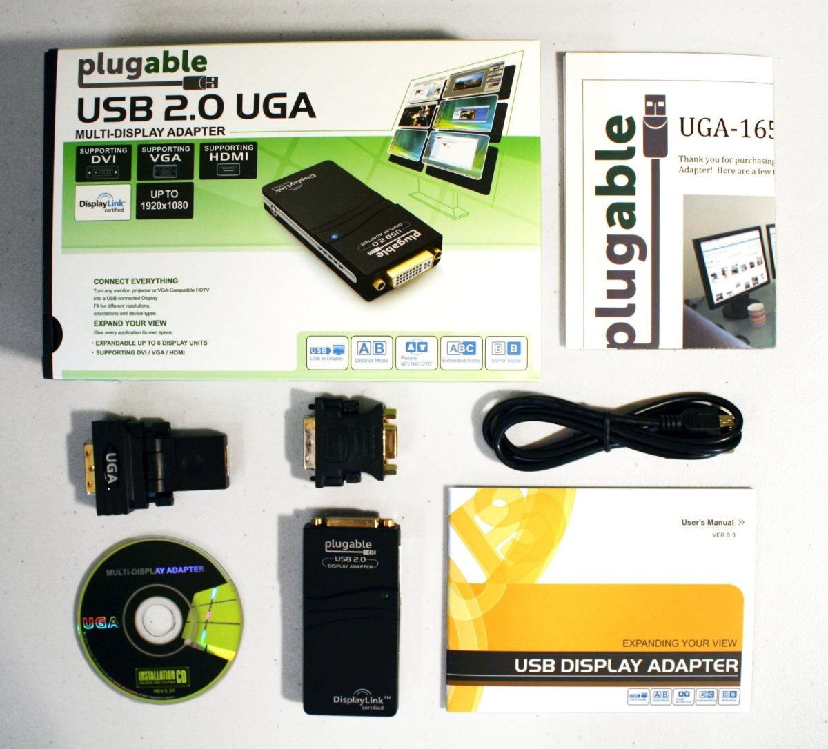 Plugable Technologies USB to VGA/DVI/HDMI Adapter UGA-165