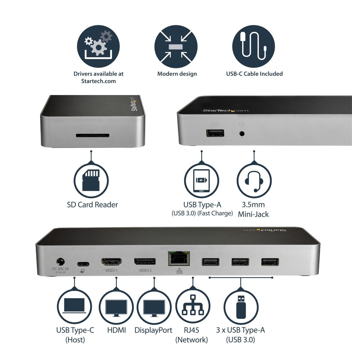 Startech.com Dual 4K USB C Dock DK30CHDDPPD