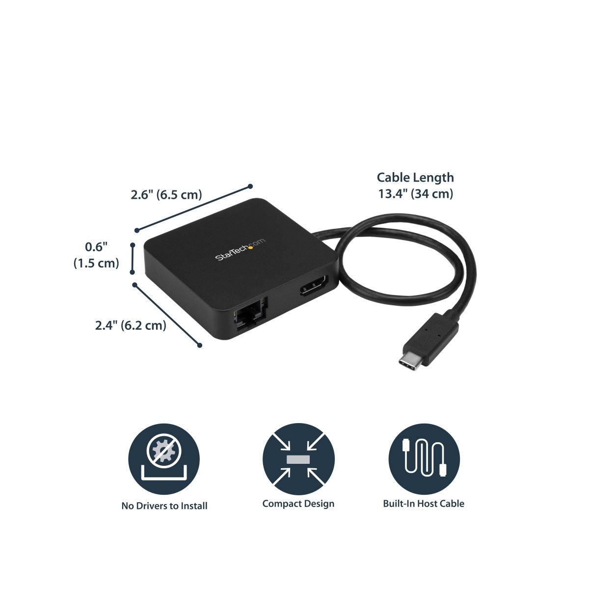 Startech.com USB C Adapter HDMI TAA DKT30CHD