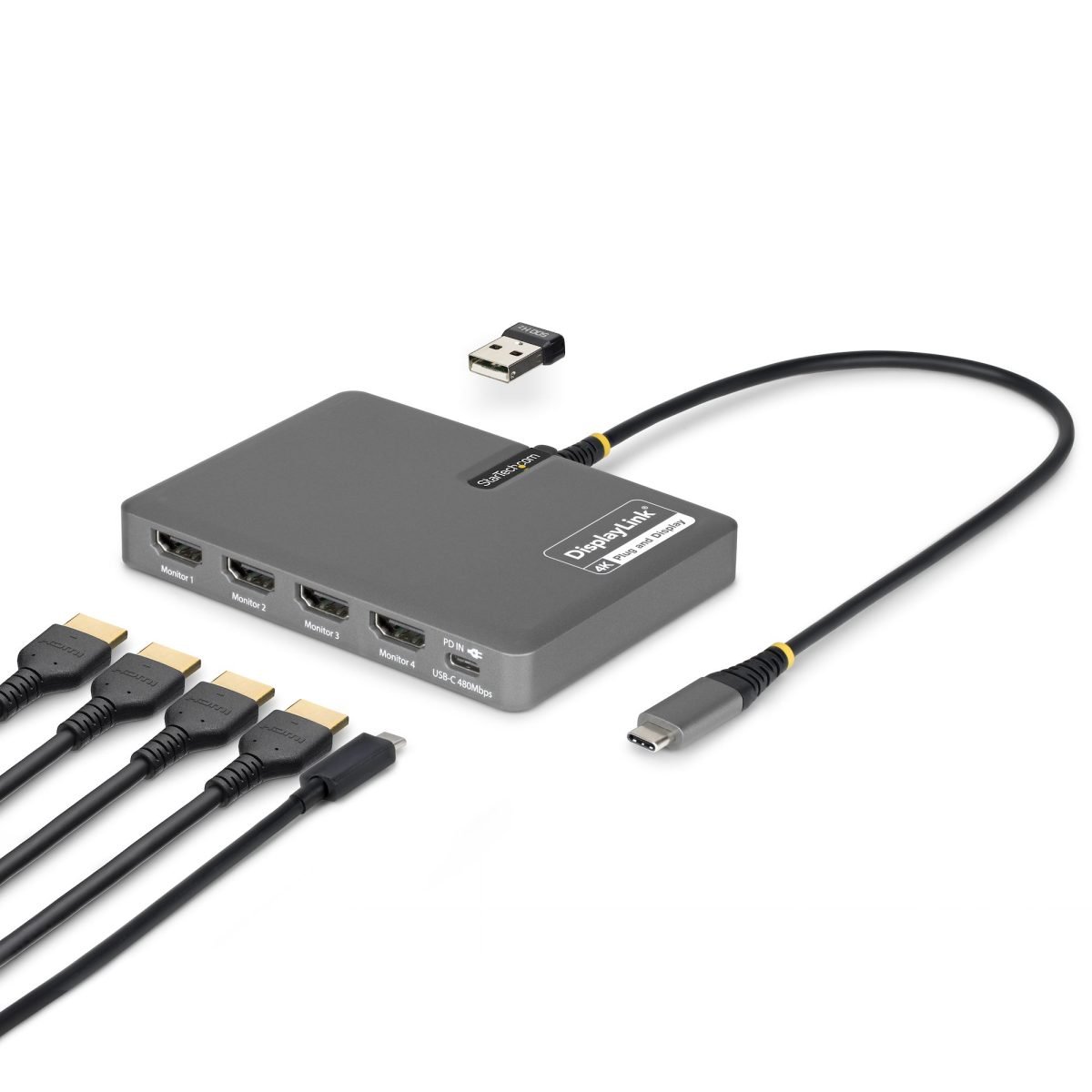 Startech.com 4-Port USB-C to HDMI Adapter QUAD-USB-HDMI-ADAPT
