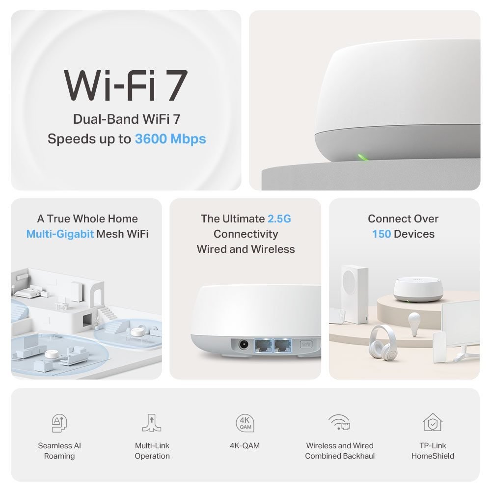 TP-Link BE5000 WholeHm Mesh WF7 Deco BE25-1-pack
