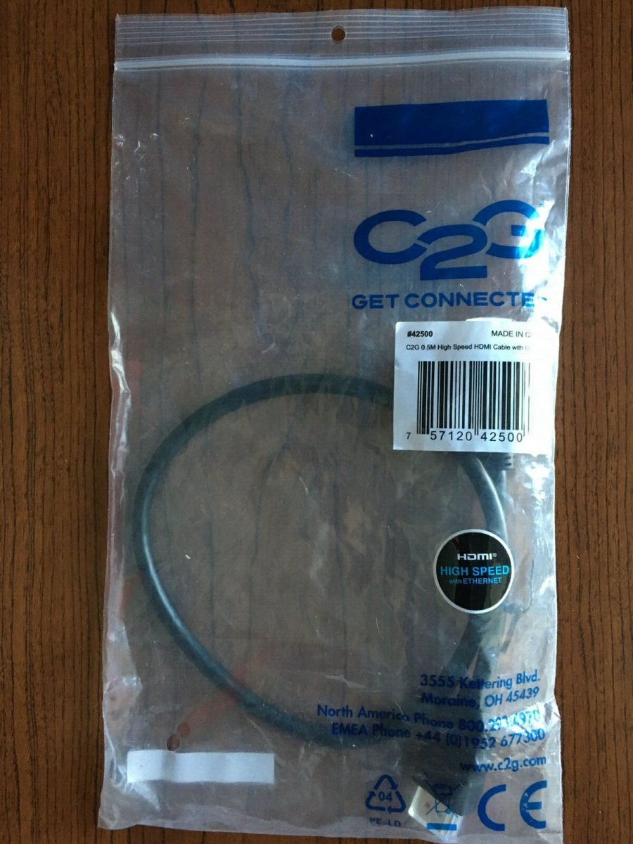C2G 0.5m HDMI Cable with Ethernet 42500