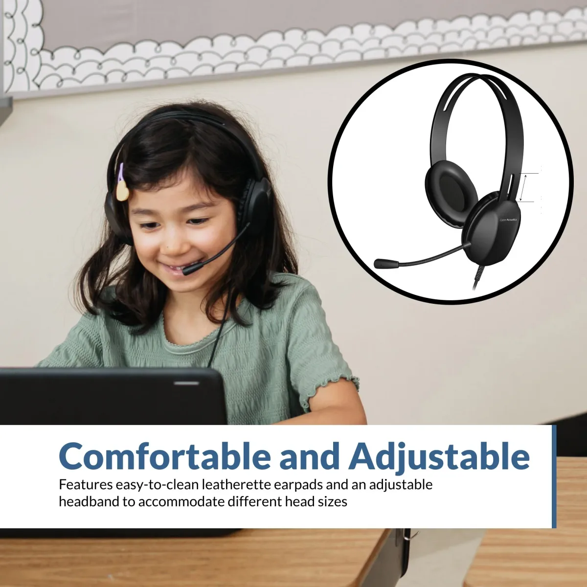 Cyber Acoustics Stereo headset braided cord AC-4000