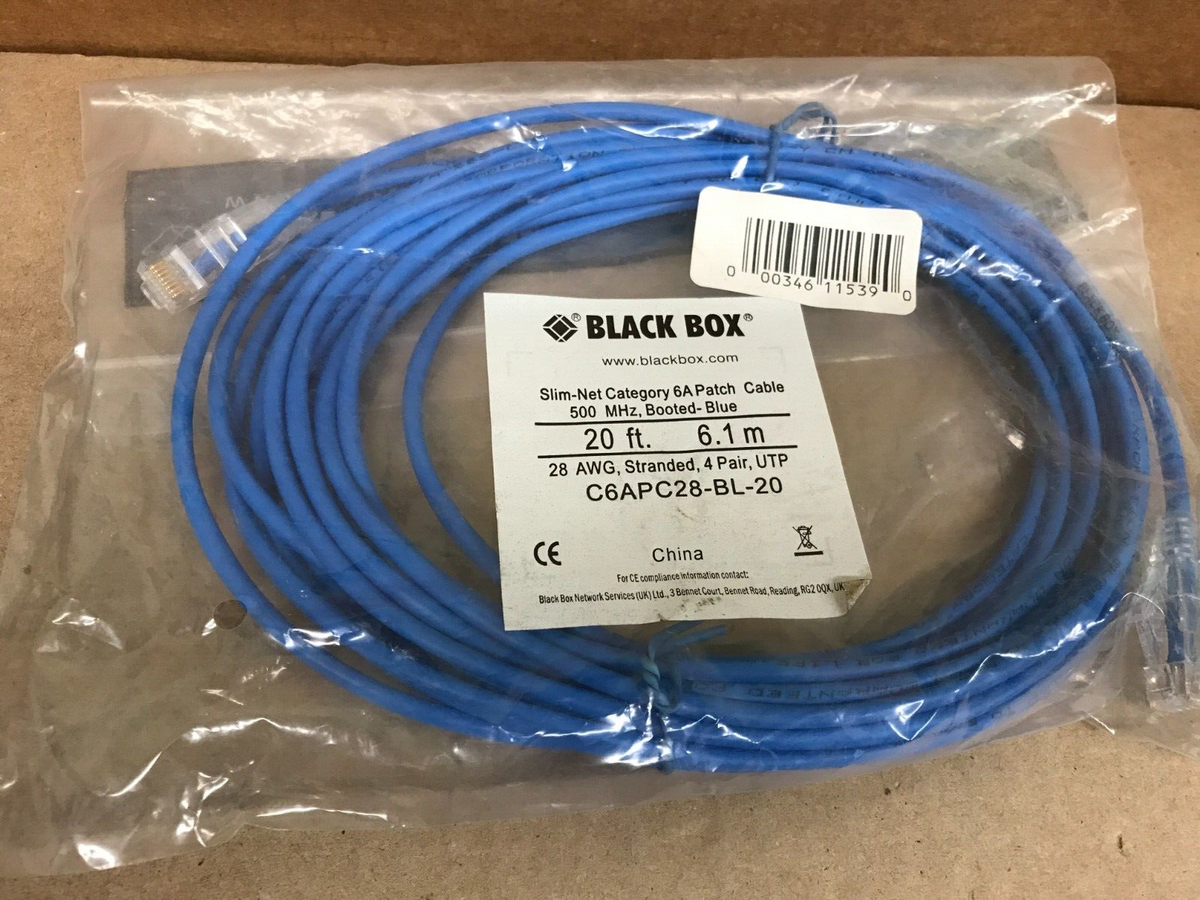 Black Box Corporation CAT6A 500 UTP PVC SG BL 1' C6APC28-BL-01