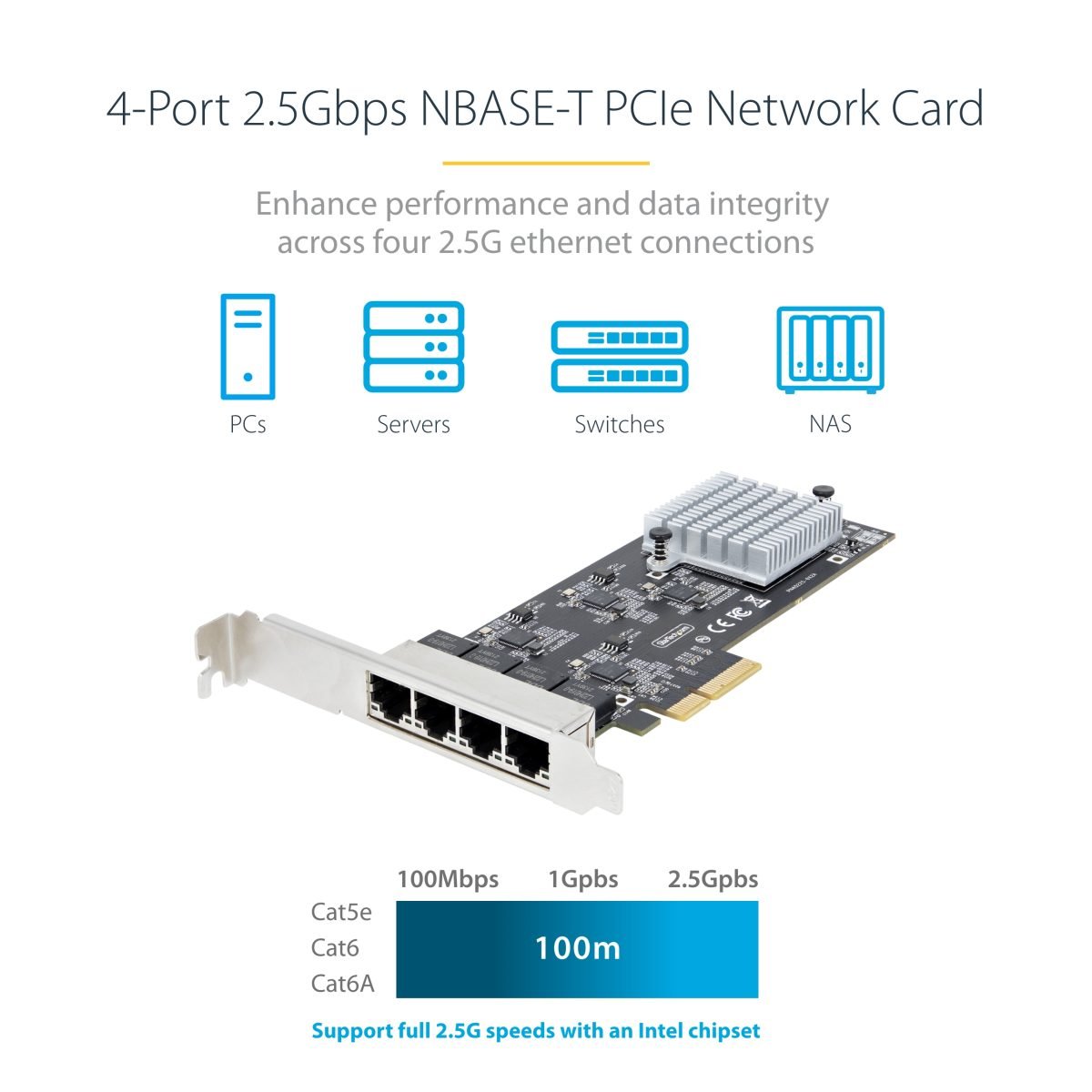 Startech.com 4 Port 2.5G PCIe Network Card
