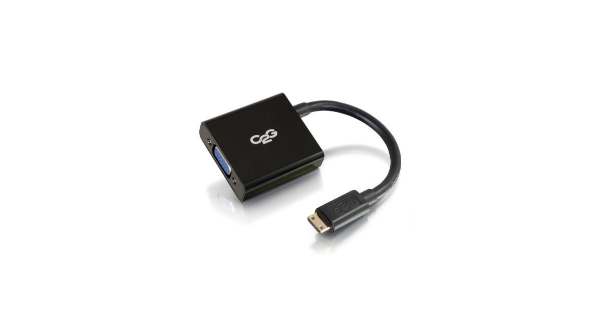 C2G HDMI M to VGA F Dongle w POW 41350