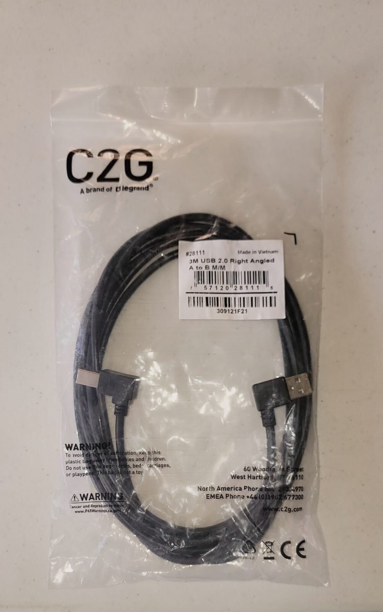 C2G 3m USB 2.0 A B Cable Black 28111