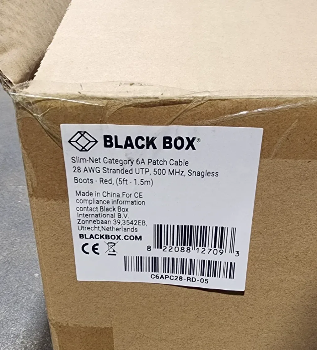 Black Box Corporation CAT6A 500 UTP PVC SG YL 5' C6APC28-YL-05