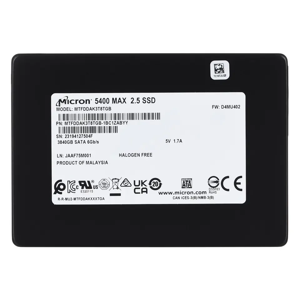 Micron 5400 MAX 3840G SSD SATA 2.5" MTFDDAK3T8TGB-1BC1ZABYYR