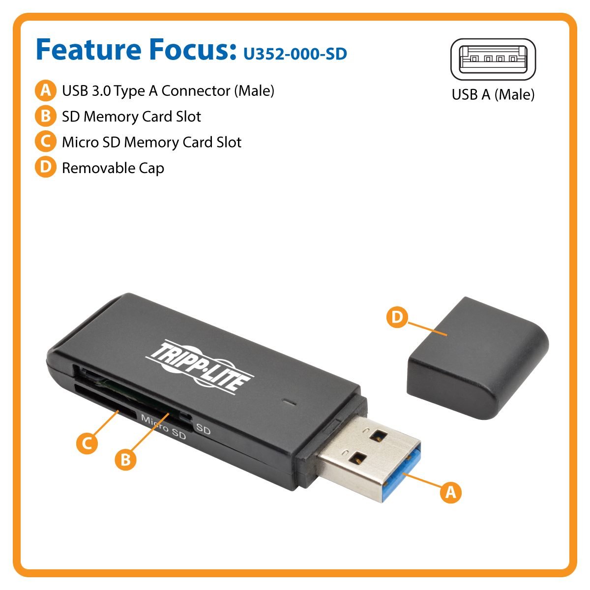 Eaton USB 3.0 Memory Card Reader U352-000-MD-AL