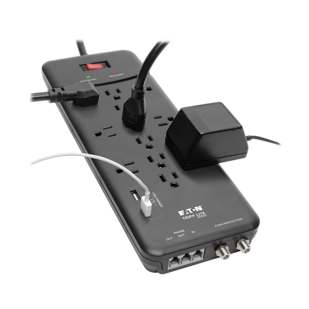Eaton Surge Protector 12 Out 2 USB TLP128TTUSBB