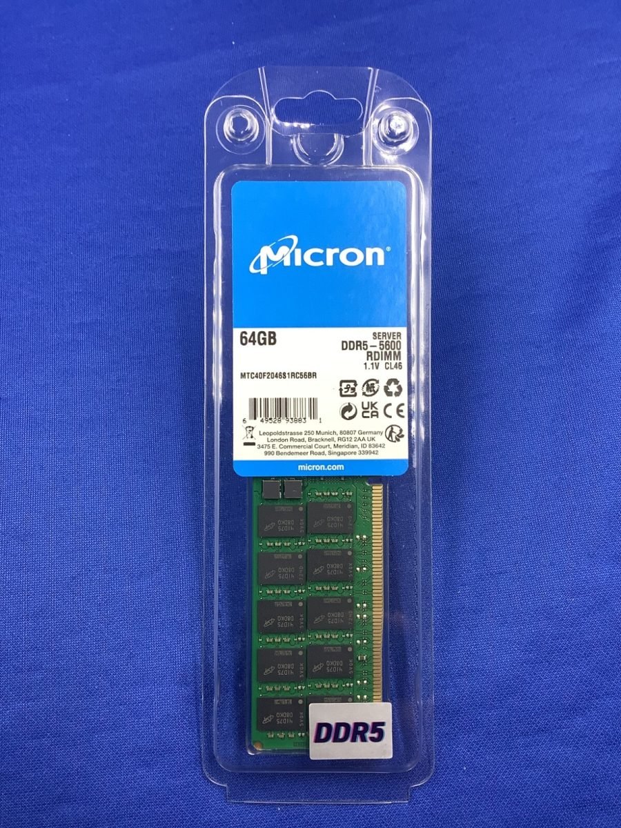 Micron DDR5 RDIMM 96G 2Rx4 5600 MTC40F204WS1RC56BB2R