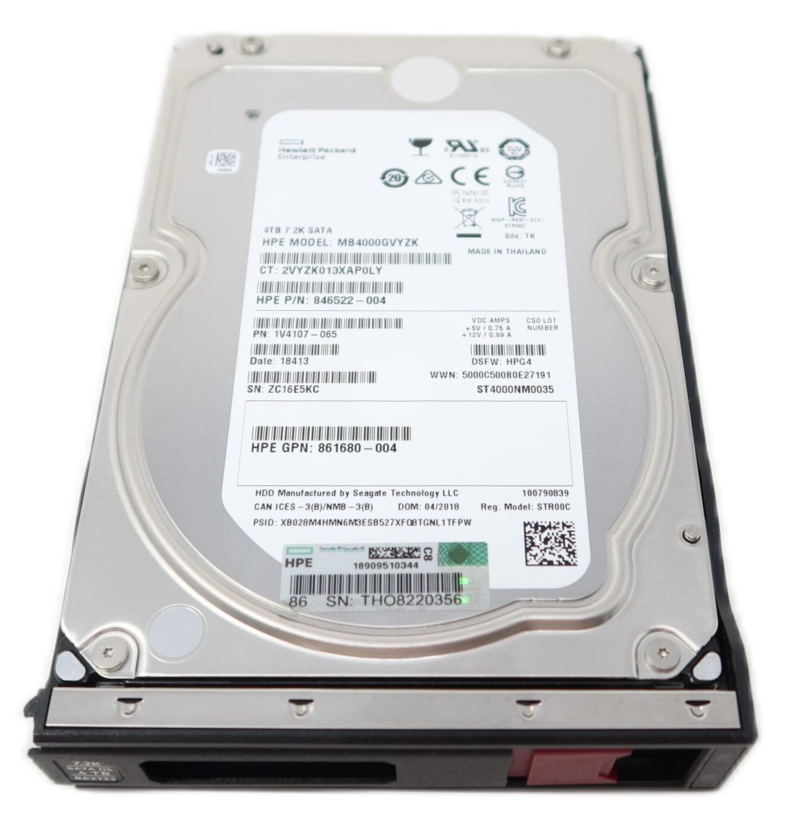HPE 4TB SATA 7.2K LFF LP DS HDD 861683-B21