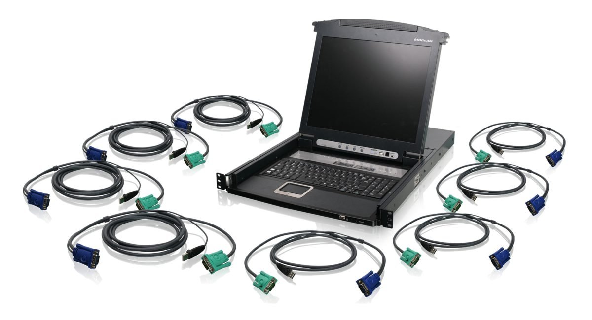 IOGear 8 Port 17" LCD Combo KVM Swtch GCL1808KITUTAA