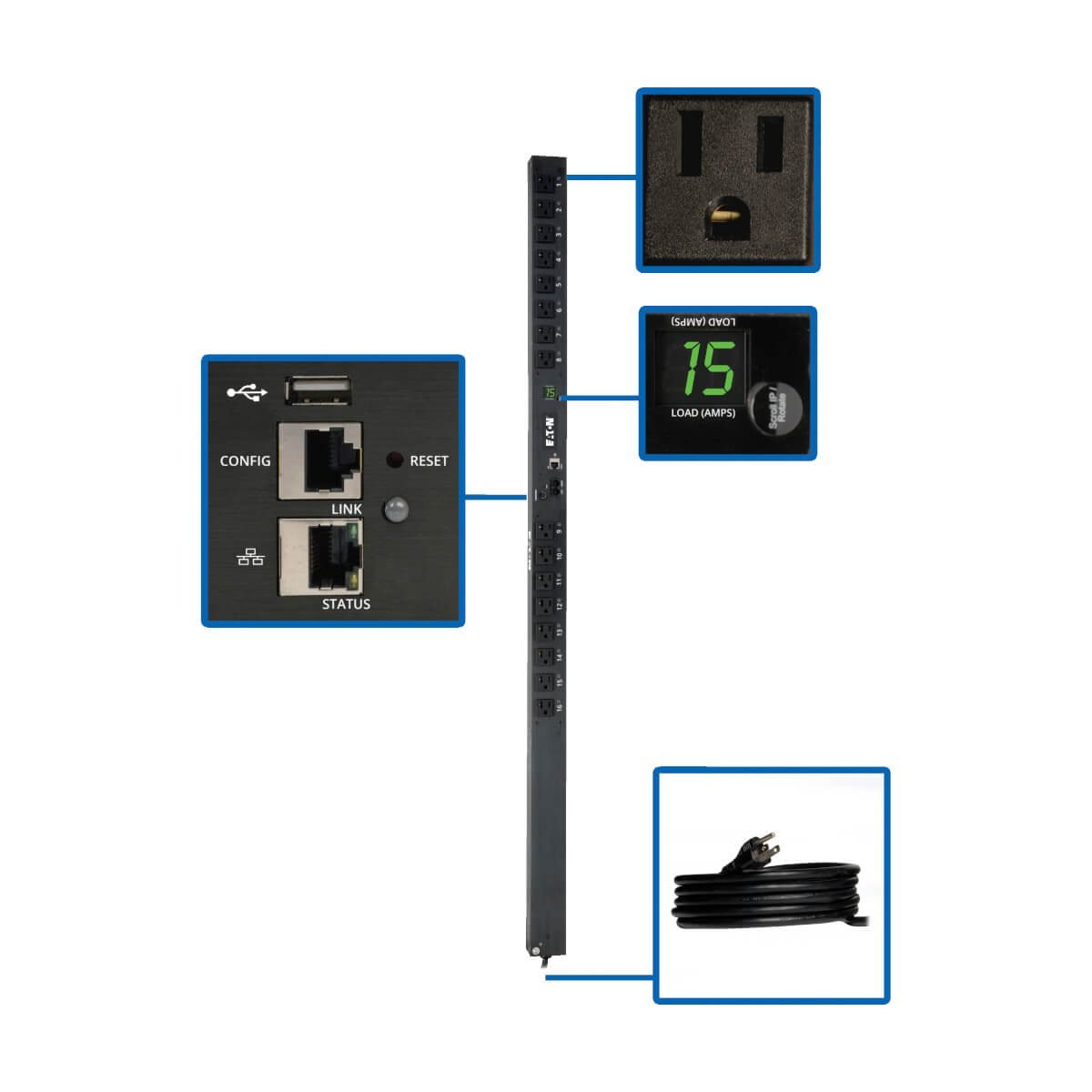 Eaton PDU Switched 16 5-15R 15A LX PDUMV15NETLX