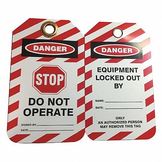 AbilityOne SKILCRAFT Tag, Lockout Safety, Do Not Operate with Stop Sign 5340-00-NIB-0404