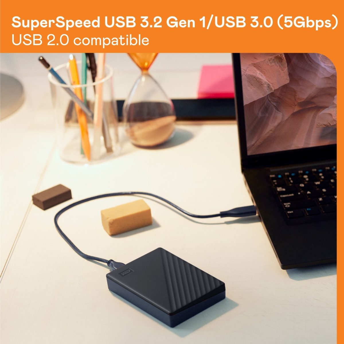 Western Digital 2TB My Passport Portable Black WDBYVG0020BBK-WESN