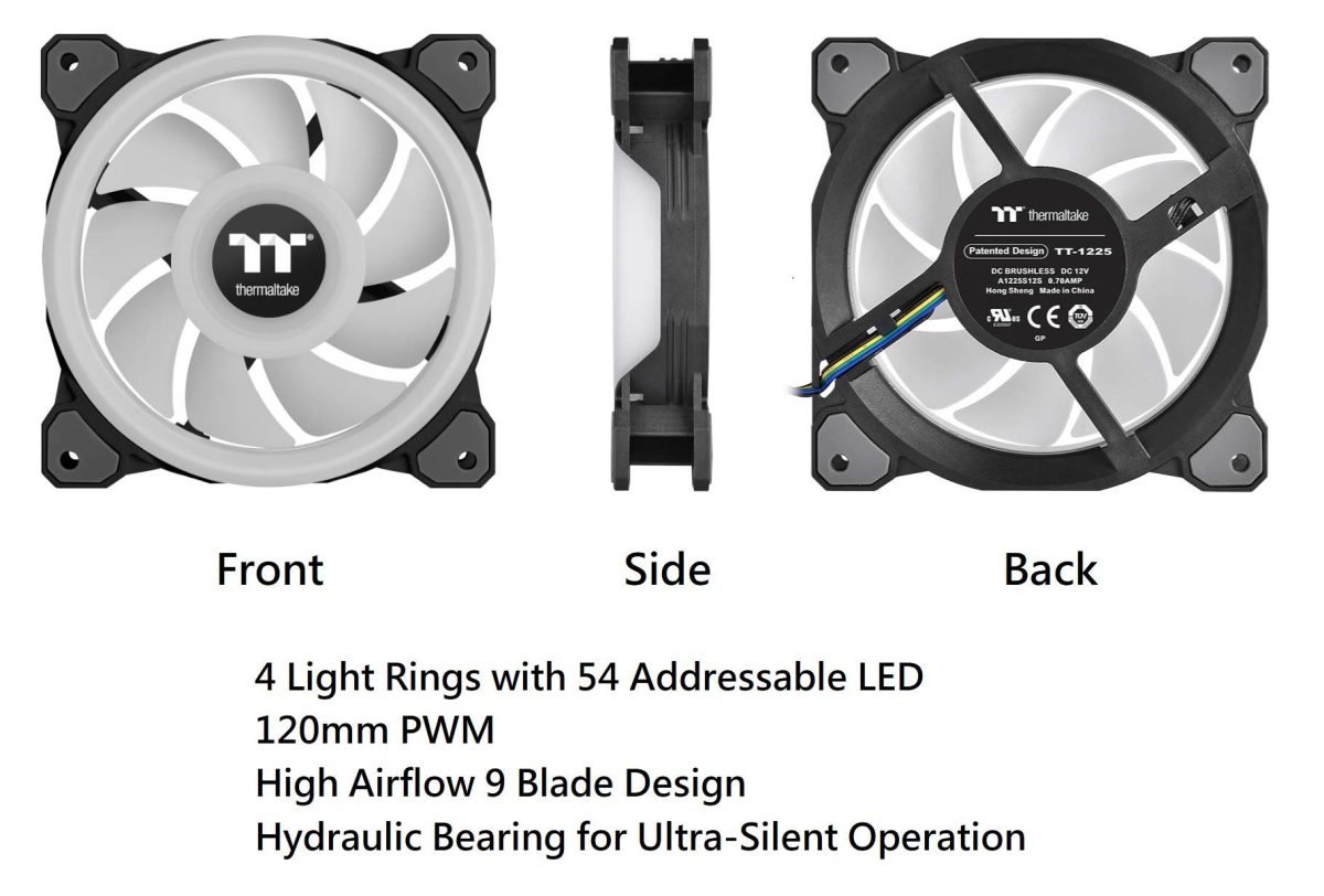 Thermaltake Riing Quad 14 Black 3 pack CL-F089-PL14SW-B