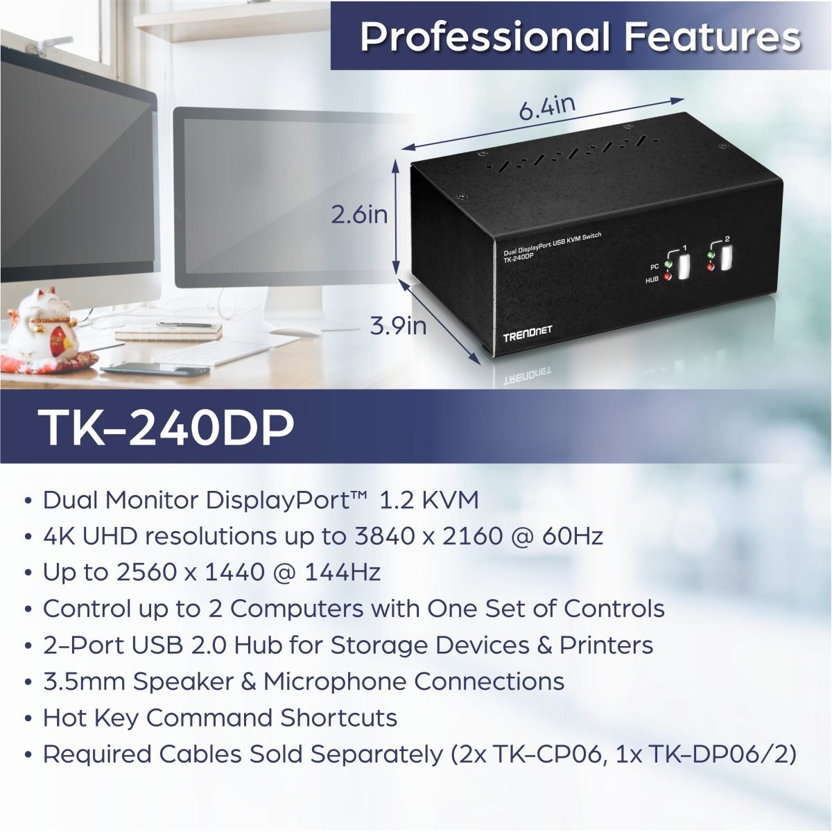 TRENDnet Dual Monitor DisplayPort TK-240DP