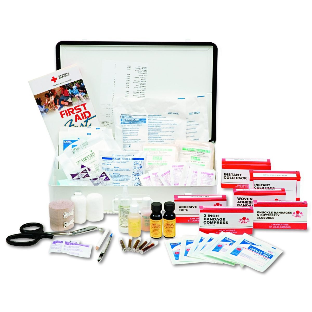 AbilityOne SKILCRAFT Kit, First Aid, Industrial/Construction Use, Metal Box, 10" x 14-1/2" 2-3/4"