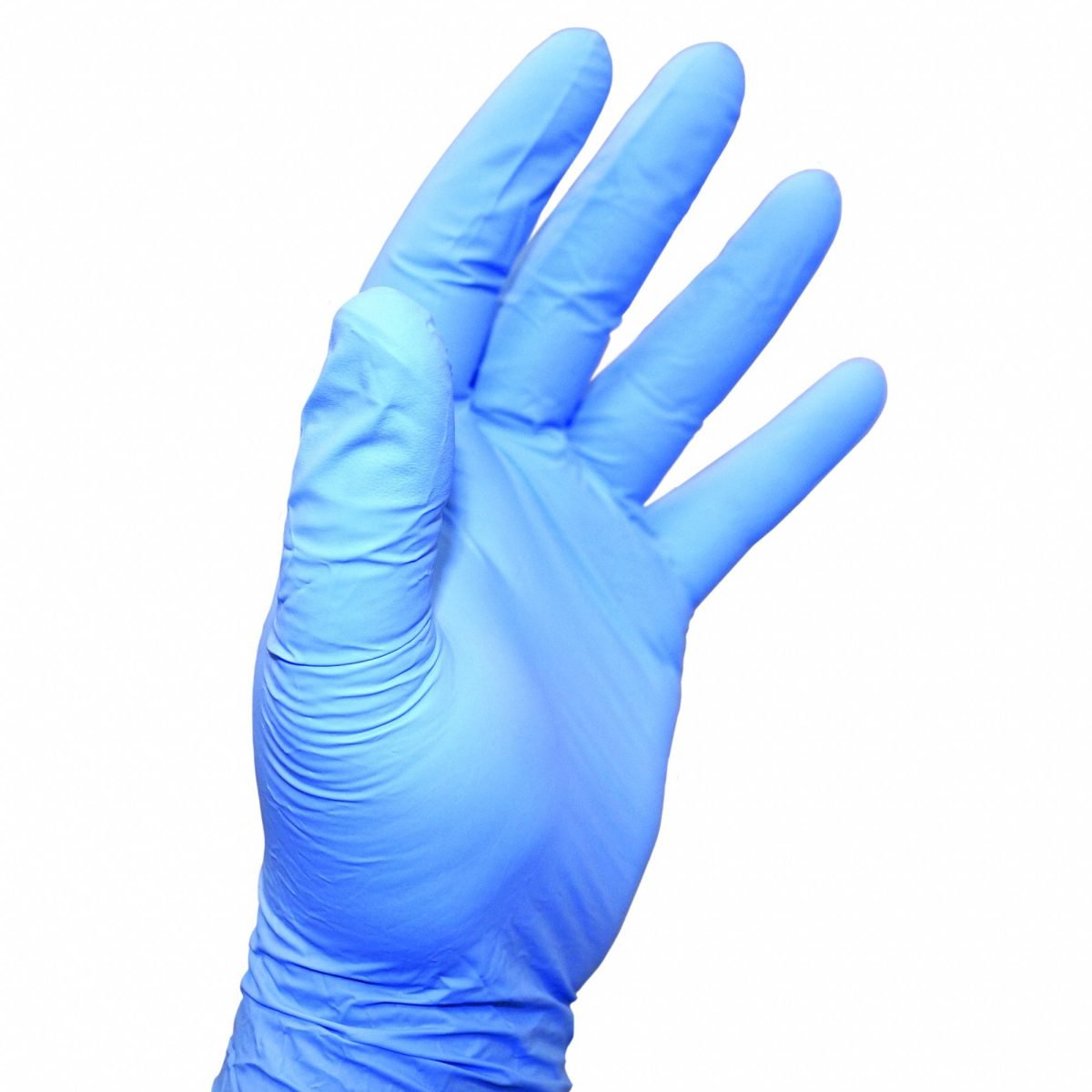 AbilityOne SKILCRAFT Gloves, Exam, Powder-Free, Nitrile, Textured, Skyblue, Chemo-tested, Medium