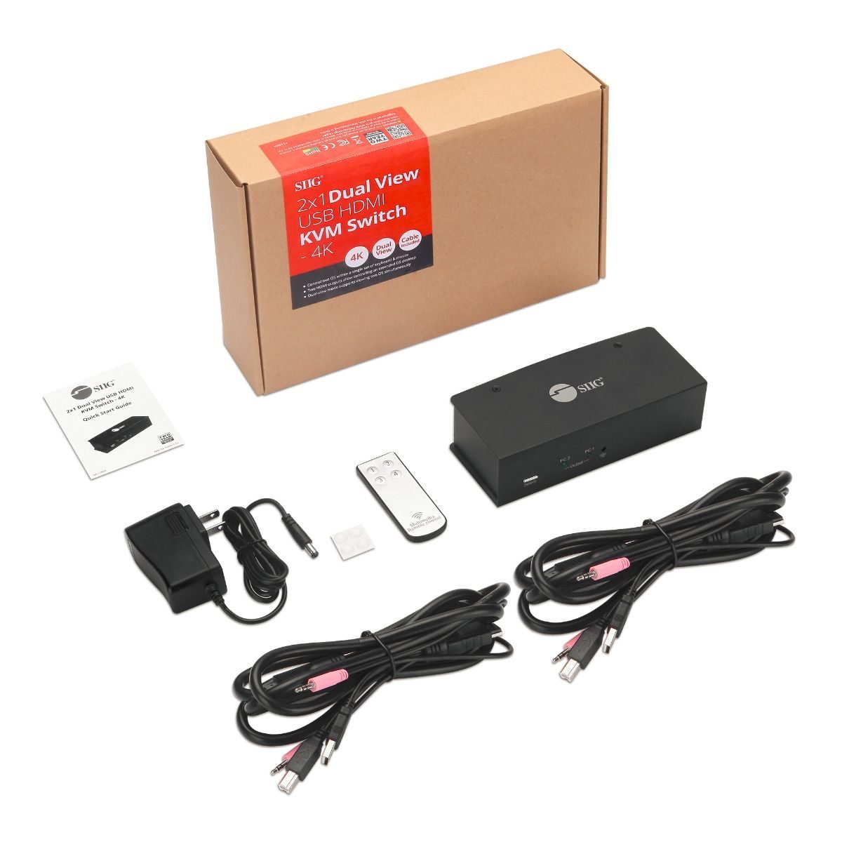 Siig DualView USB HDMI4K KVM Switch CE-KV0711-S1