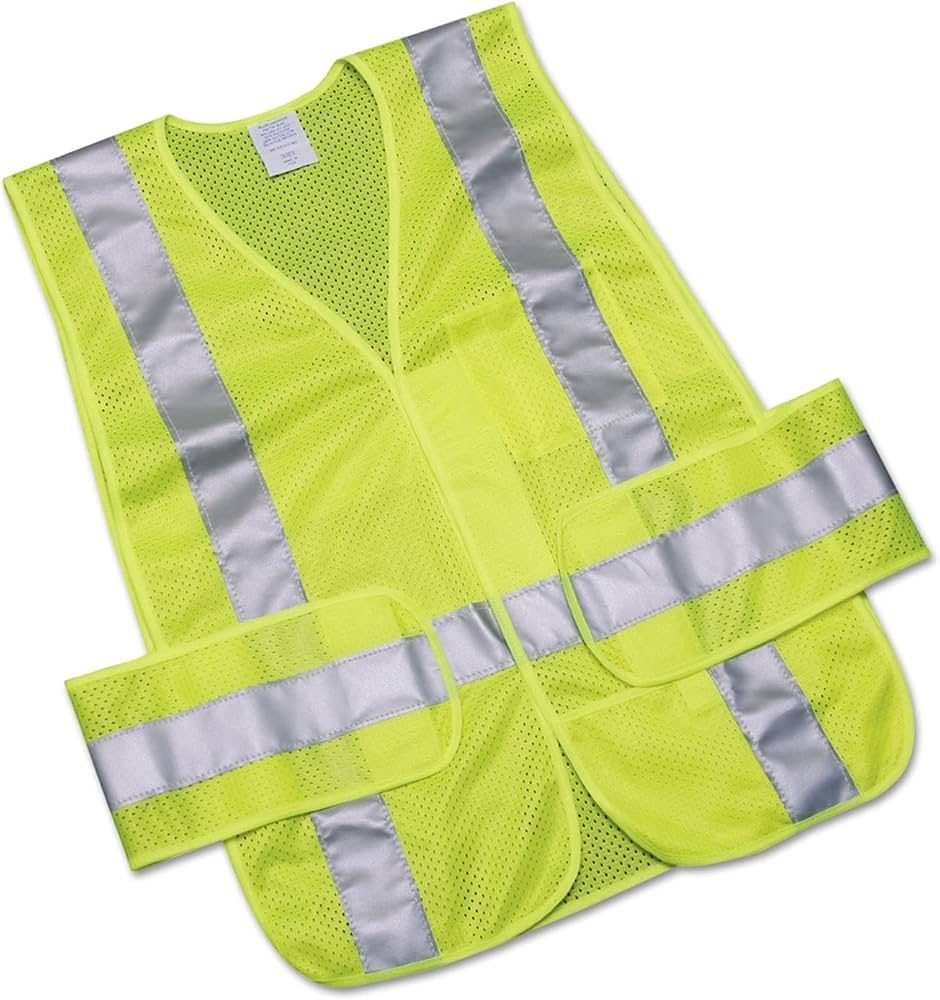 AbilityOne SKILCRAFT Vest, Safety, ANSI Class 3, Front Closure, Yellow/Lime w/ Silver Trim, XLarge