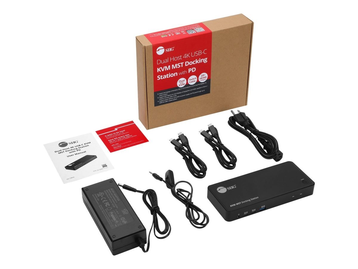Siig Dual 4K Docking KVM Switch CE-DK0111-S1