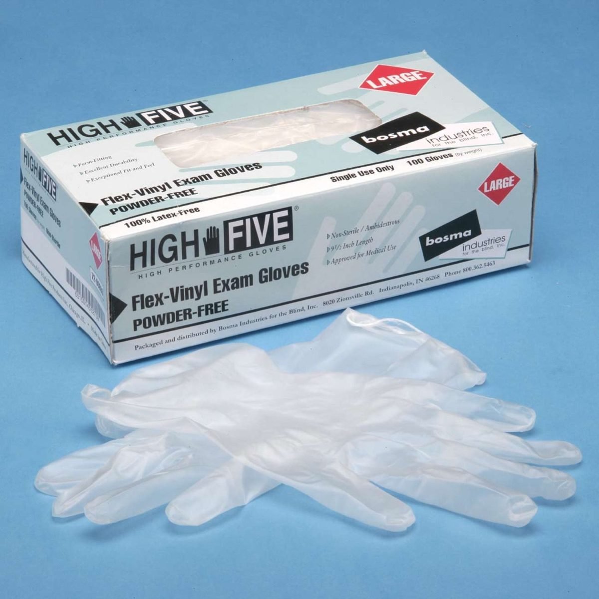 AbilityOne SKILCRAFT Gloves, Exam, Powder-Free, Vinyl, Large 6515-01-455-2759