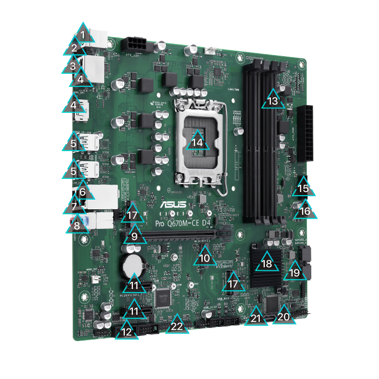 ASUS - MOTHERBOARDS PRO Q670M-C-CSM Intel Q670 LGA 1700 micro ATX