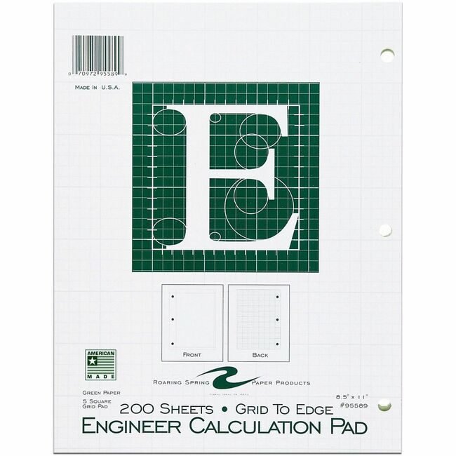 Roaring Spring Paper Products Pad Engineers 200SHEET Green ROA95589CT