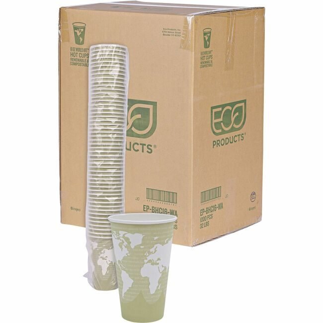Eco-Products Cup Hot World Art 16OZ ECOEP-BHC16-WA