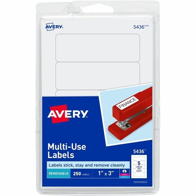 Avery Products Corporation Label Removeable 1X3 We 250 AVE05436