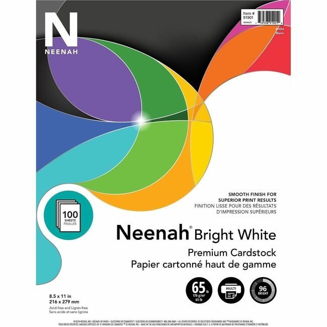 Neenah Paper, Inc. Astrobrights 65# Cover Brtwhite WAU91901