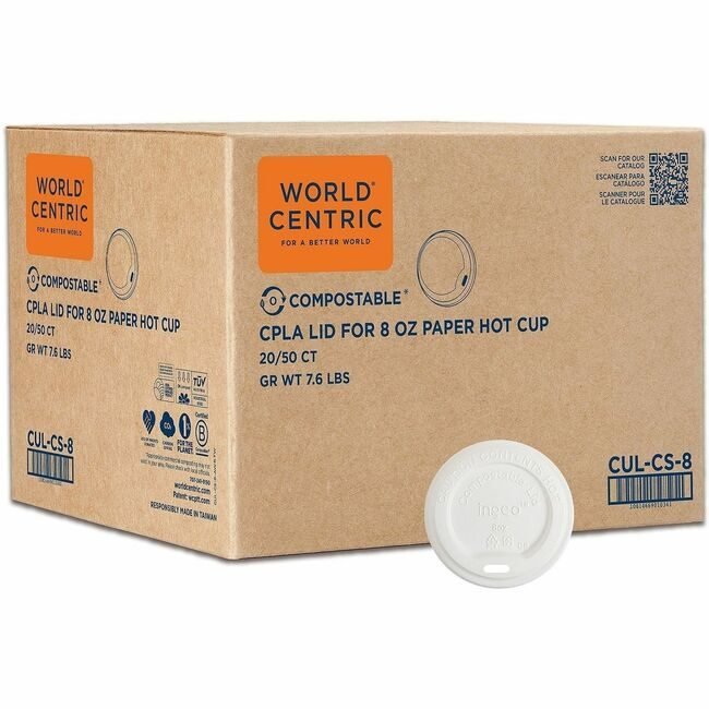World Centric Lid 8OZ Lt Bge 1000 WORCULCS8