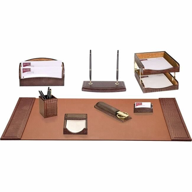 Dacasso Dsk St Lthr Crocemb Bn 10PC DACD2020
