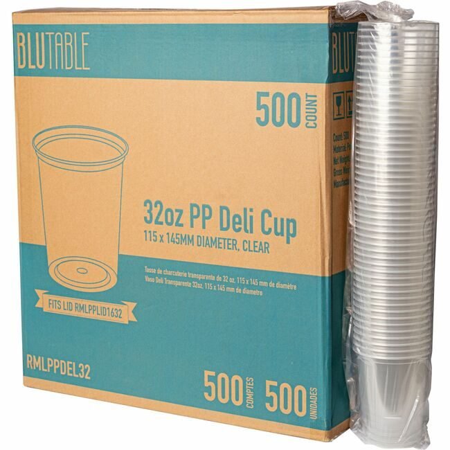 Remcoda LLC BluTable Container Deli Pp 32OZ Clear RMLPPDEL32