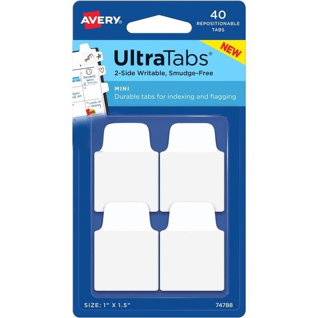 Avery Products Corporation Tabs Ultra White 1X1-1/2 AVE74788