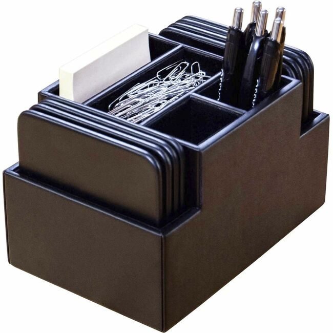 Dacasso Coaster Sq Set Lthr Black 8 DACA1059