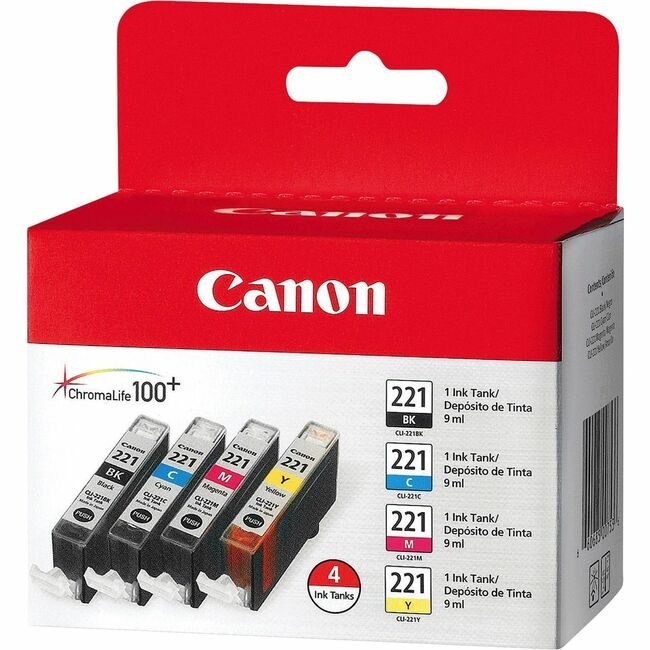 Canon U.S.A. Crtdgs CLI221 4 COLOR PK CNMCLI221CLPK