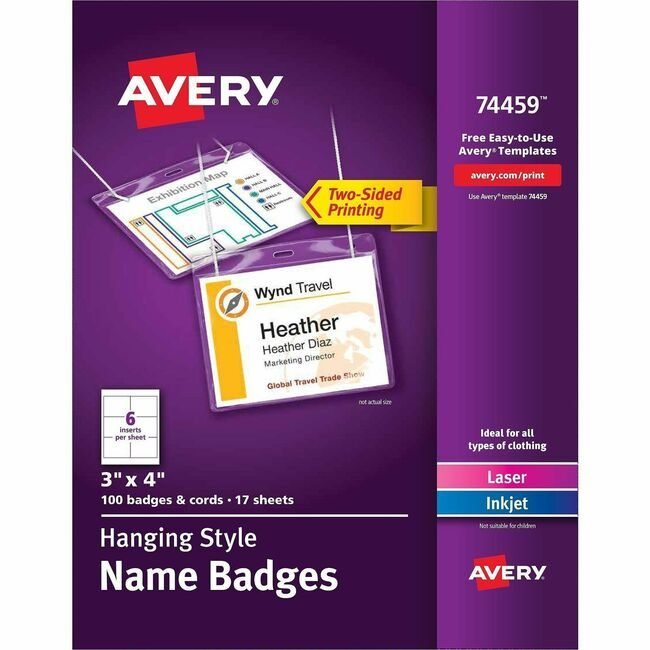 Avery Products Corporation Holder Badge Neck 3"X4" 100 AVE74459
