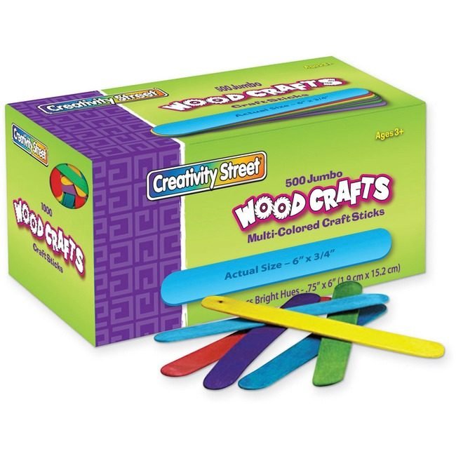 Pacon Corporation Sticks Craft Wood Jumbo Assorted PAC377602